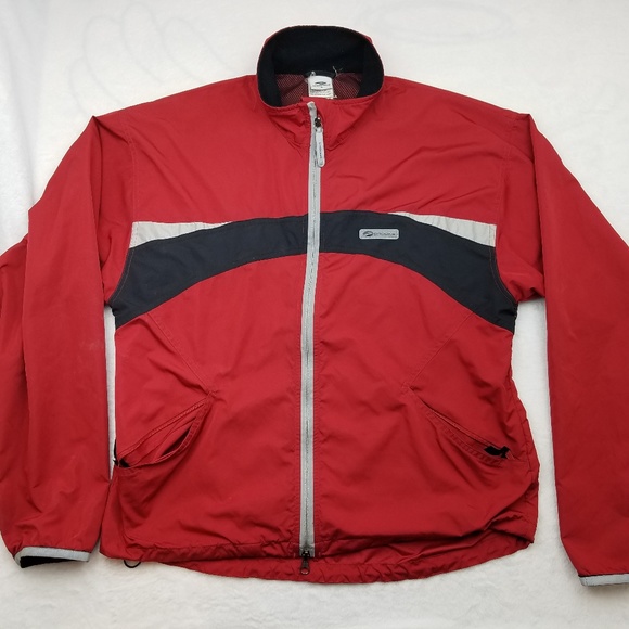 brooks running jacket mens red